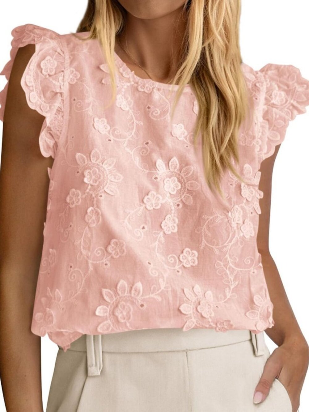 Cute Lace Top for Women | Embroidered Eyelet Blouse | Stylish Summer Fashion